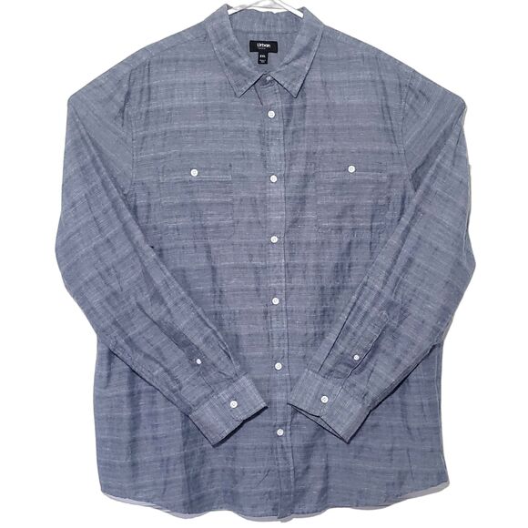 Urban Pipeline Button Up Shirt Mens XXL 2XL Grey Blue Cotton Blend - Picture 1 of 3